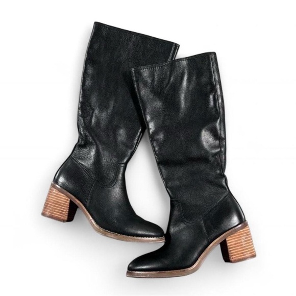 Vintage America Black Heeled Boots - Picture 2 of 3